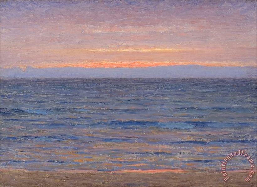Sunset, Leland, Michigan painting - John Ottis Adams Sunset, Leland, Michigan Art Print