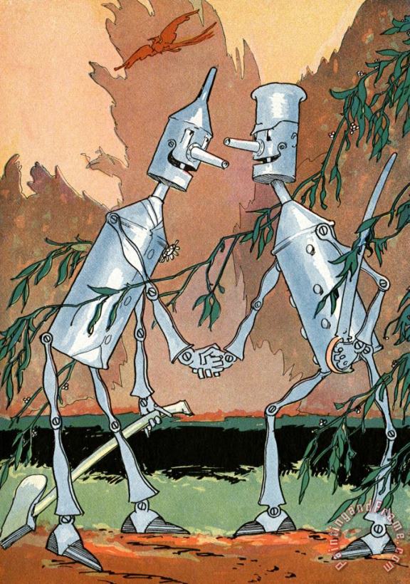 Land of Oz: The Tin Woodman And His Twin. painting - John R. Neill Land of Oz: The Tin Woodman And His Twin. Art Print