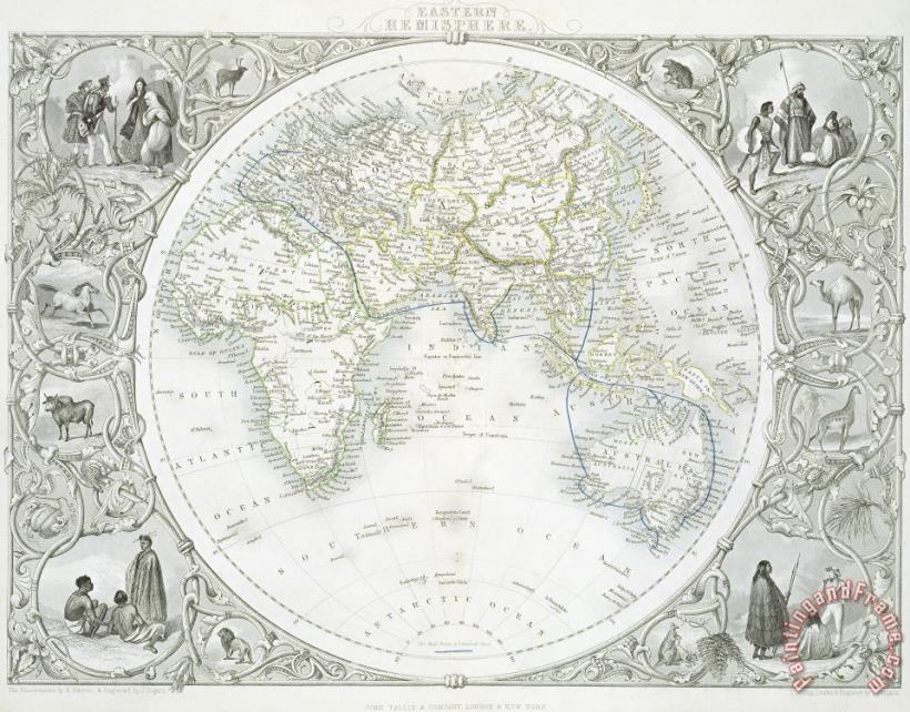 Eastern Hemisphere painting - John Rapkin Eastern Hemisphere Art Print