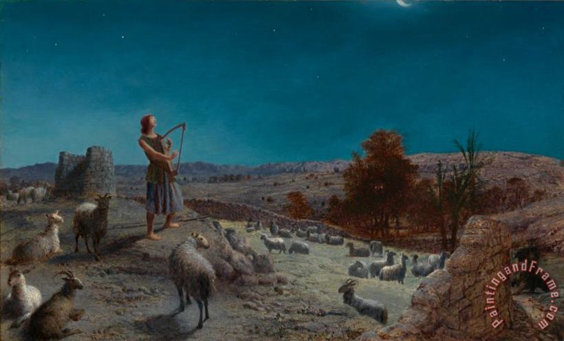 John Rogers Herbert David, The Future King of Israel, While a Shepherd at Bethlehem Art Print