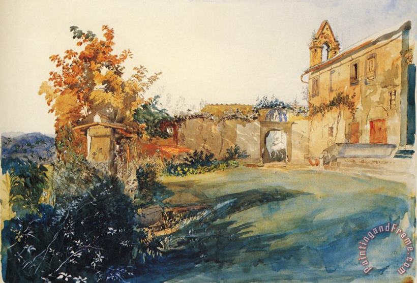 The Garden of San Miniato Near Florence painting - John Ruskin The Garden of San Miniato Near Florence Art Print
