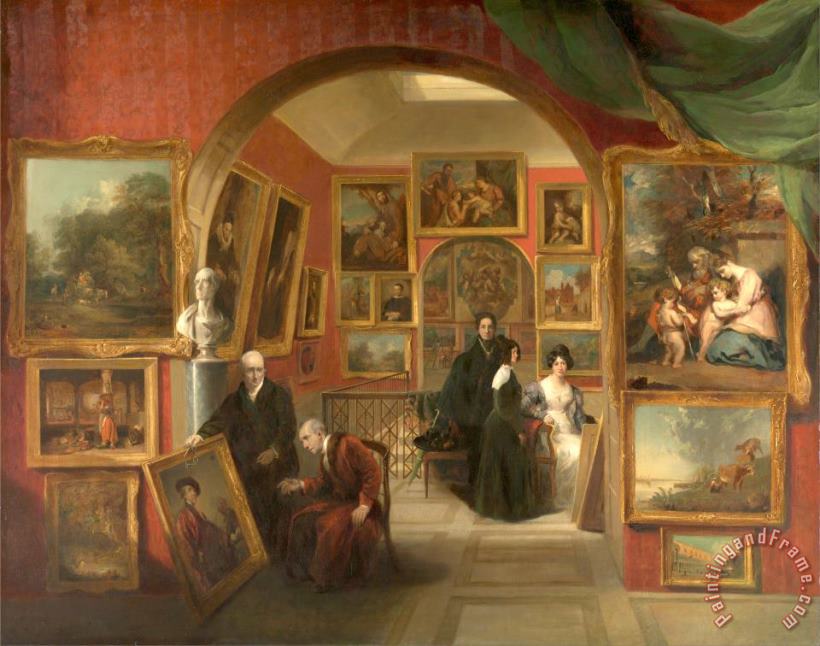 John Scarlett Davis The Interior of The British Institution Gallery Art Painting