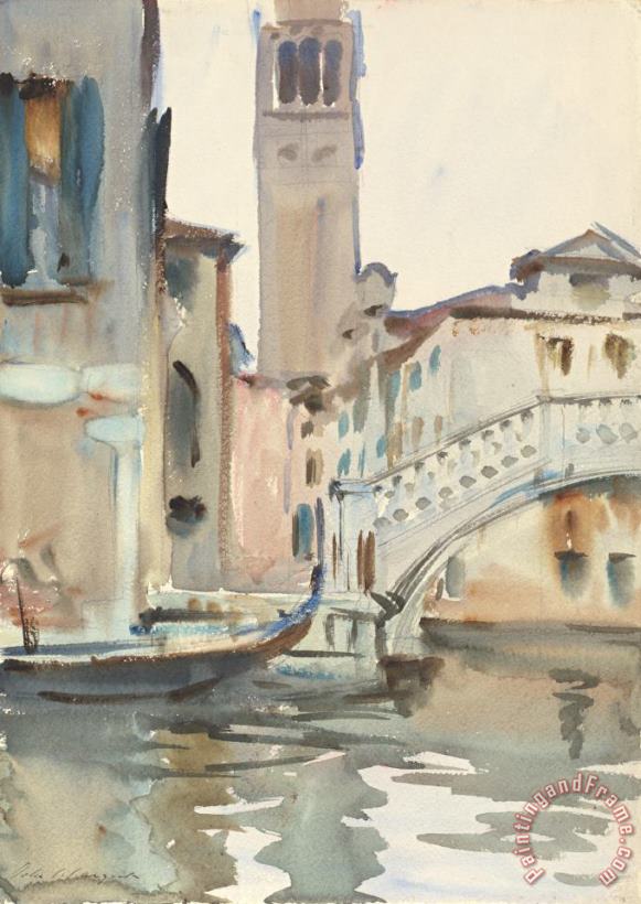 John Singer Sargent A Bridge And Campanile, Venice Art Painting