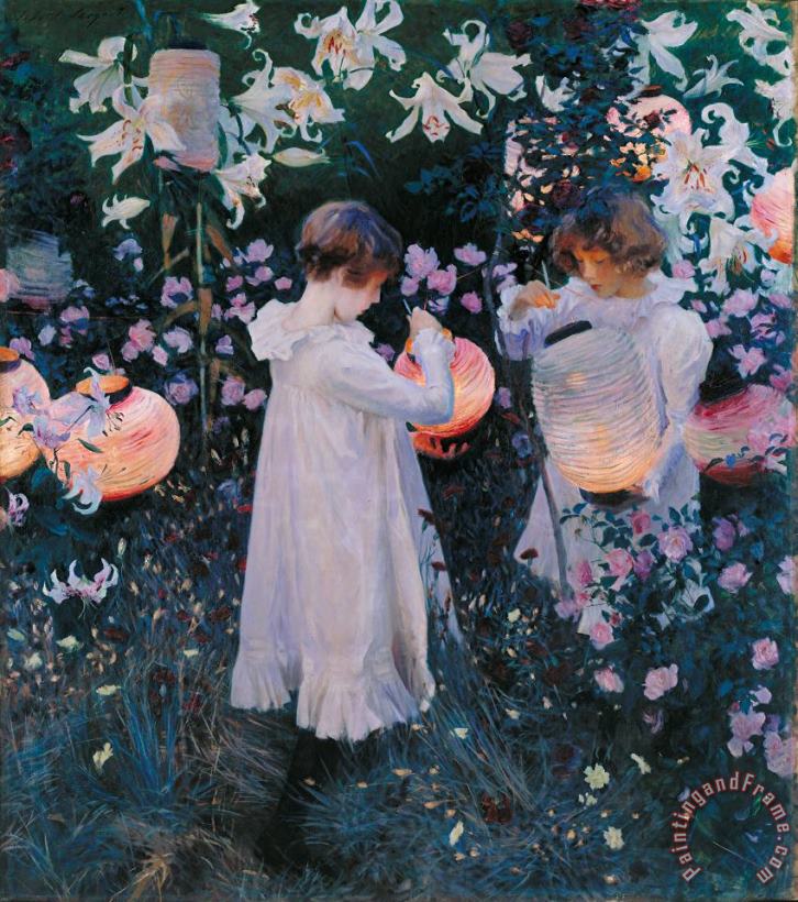 Carnation, Lily, Lily, Rose painting - John Singer Sargent Carnation, Lily, Lily, Rose Art Print
