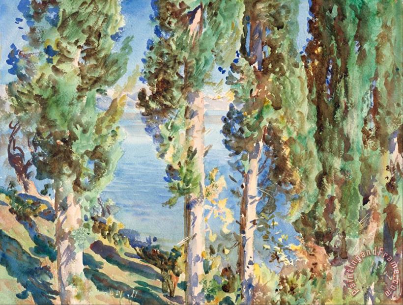 John Singer Sargent Corfu Cypresses Art Print