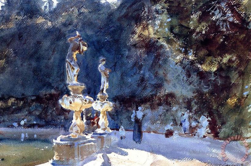 John Singer Sargent Florence Fountain Boboli Gardens Art Painting