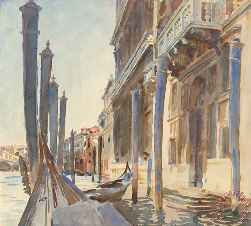 John Singer Sargent Gondola Moorings on The Grand Canal Art Print