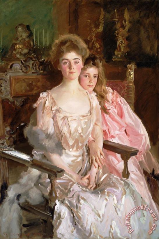 John Singer Sargent Mrs. Fiske Warren (gretchen Osgood) And Her Daughter Rachel Art Painting