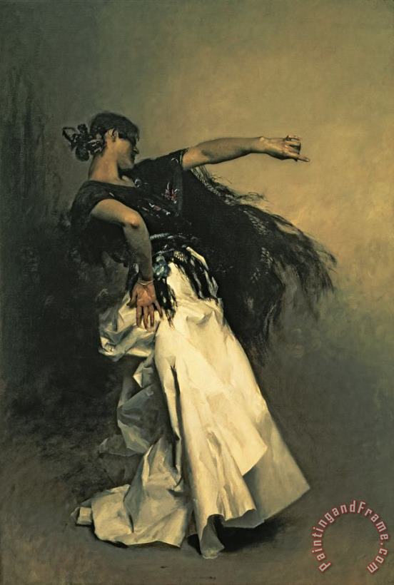 The Spanish Dancer, Study for 'el Jaleo' painting - John Singer Sargent The Spanish Dancer, Study for 'el Jaleo' Art Print