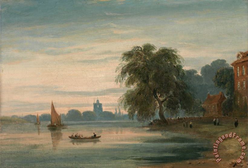 A View Along The Thames Towards Chelsea Old Church painting - John Varley A View Along The Thames Towards Chelsea Old Church Art Print