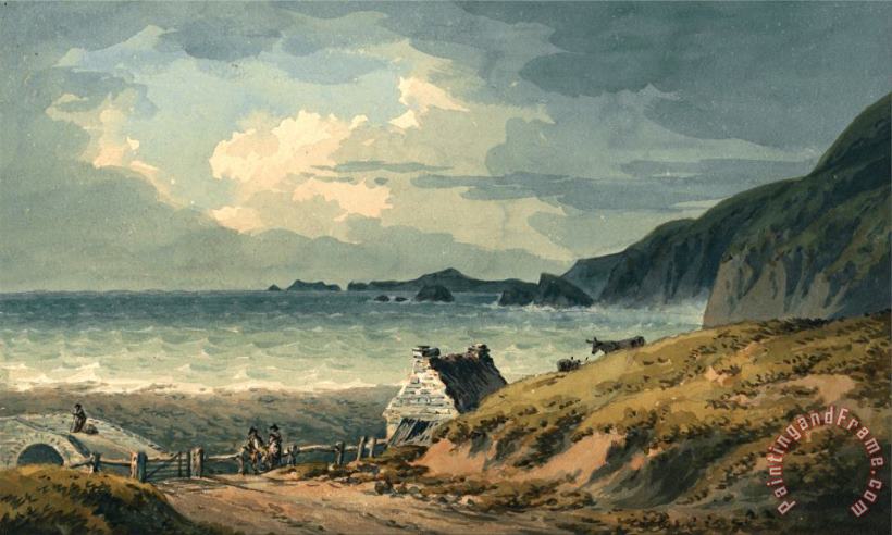 The Northern Boundary of St. Bride's Bay painting - John Warwick Smith The Northern Boundary of St. Bride's Bay Art Print