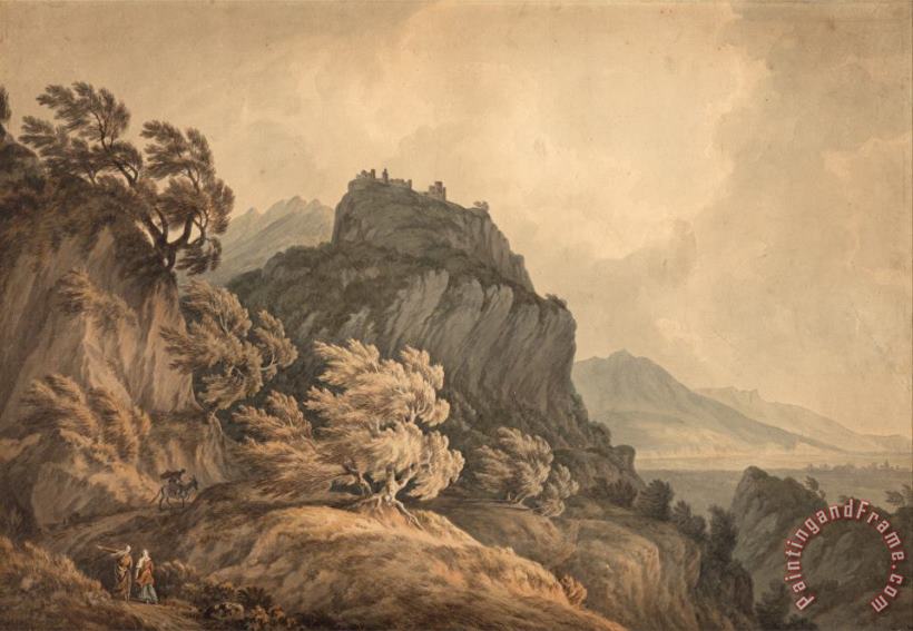 The Val D'aosta, Piedmont painting - John Warwick Smith The Val D'aosta, Piedmont Art Print
