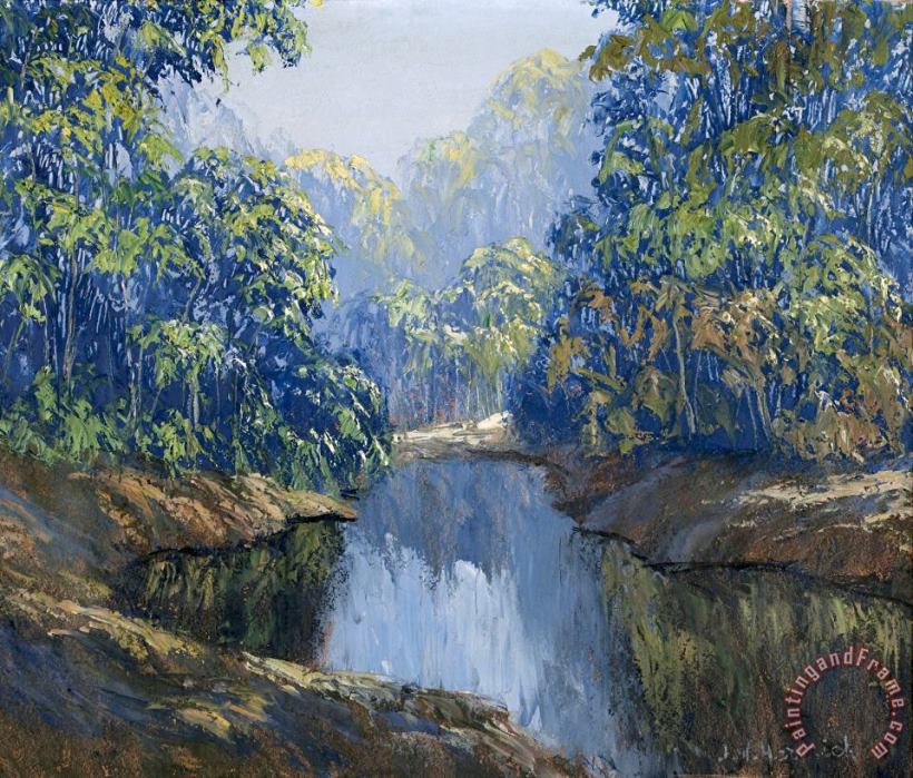 Blue Lagoon painting - John Wesley Hardrick Blue Lagoon Art Print