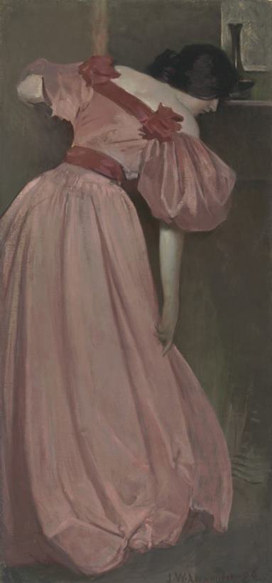 Portrait Study in Pink (the Pink Gown) painting - John White Alexander Portrait Study in Pink (the Pink Gown) Art Print
