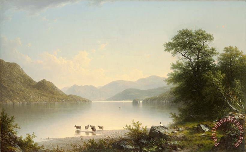 Lake George, 1860 painting - John William Casilear Lake George, 1860 Art Print
