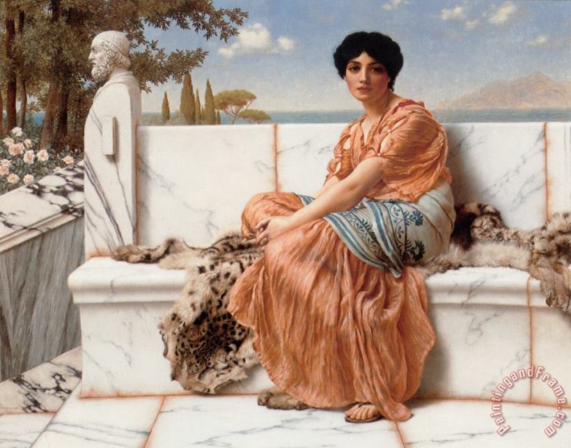 In The Days of Sappho painting - John William Godward In The Days of Sappho Art Print