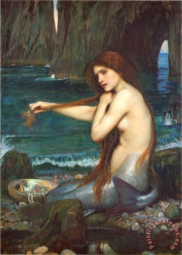 A Mermaid 1900 painting - John William Waterhouse A Mermaid 1900 Art Print