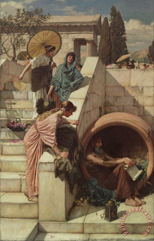 Diogenes painting - John William Waterhouse Diogenes Art Print