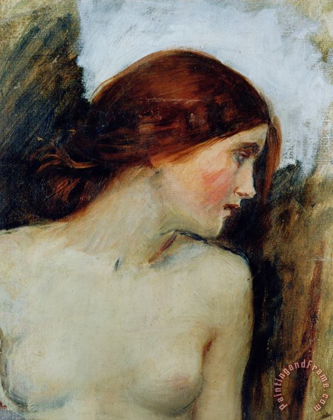 Study for the Head of Echo painting - John William Waterhouse Study for the Head of Echo Art Print