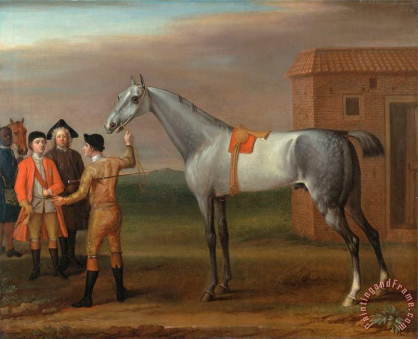 Lamprey, with His Owner Sir William Morgan, at Newmarket painting - John Wootton Lamprey, with His Owner Sir William Morgan, at Newmarket Art Print