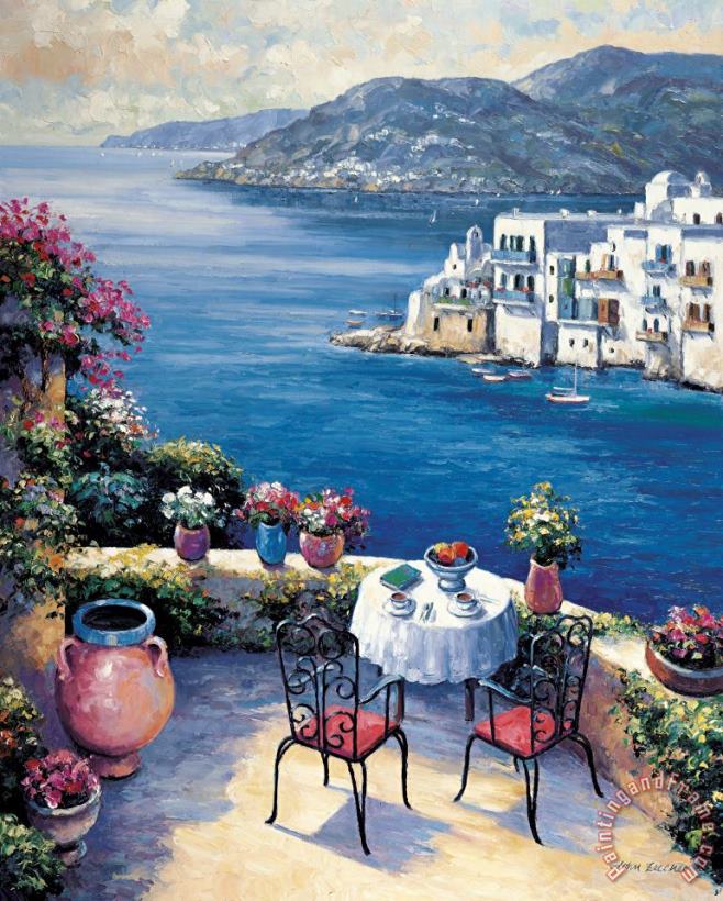 Aegean Vista painting - John Zaccheo Aegean Vista Art Print