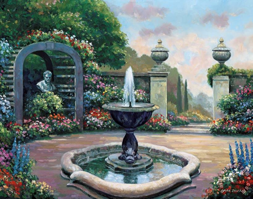 Renaissance Garden painting - John Zaccheo Renaissance Garden Art Print