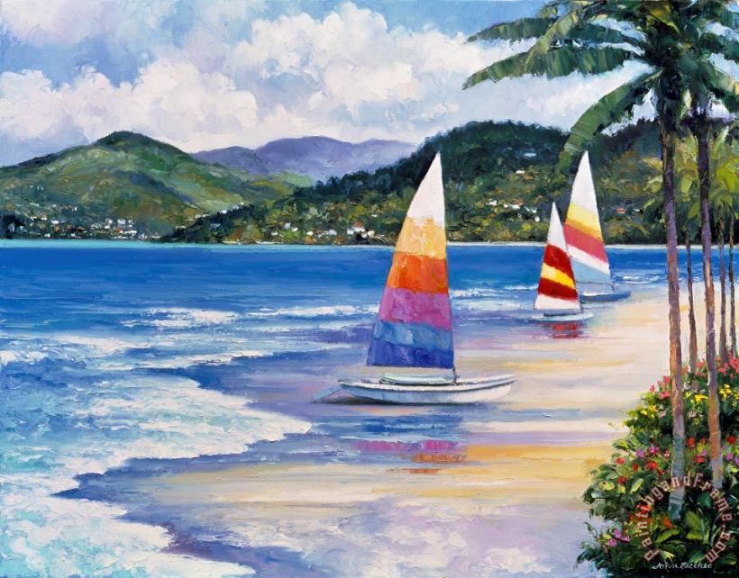 Seaside Sails painting - John Zaccheo Seaside Sails Art Print