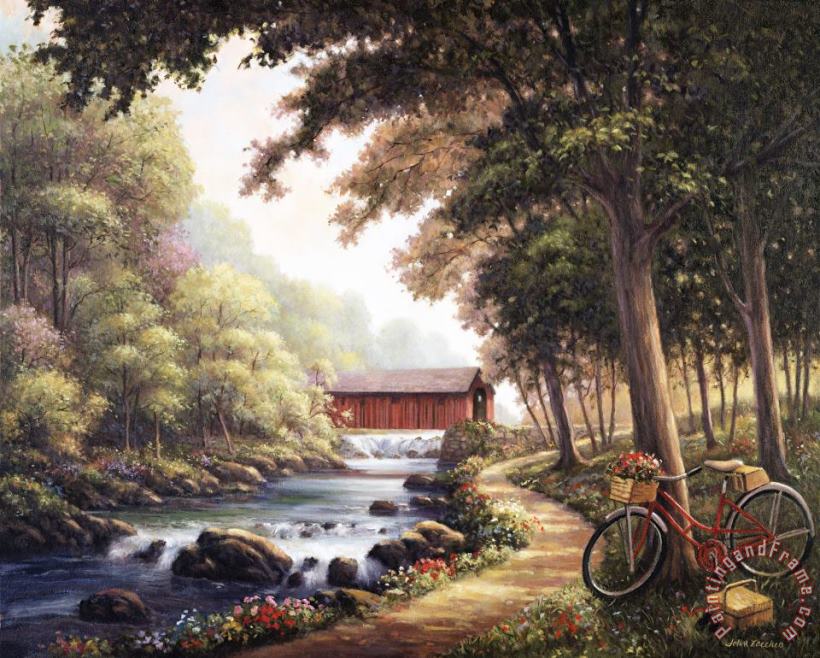 The Covered Bridge painting - John Zaccheo The Covered Bridge Art Print