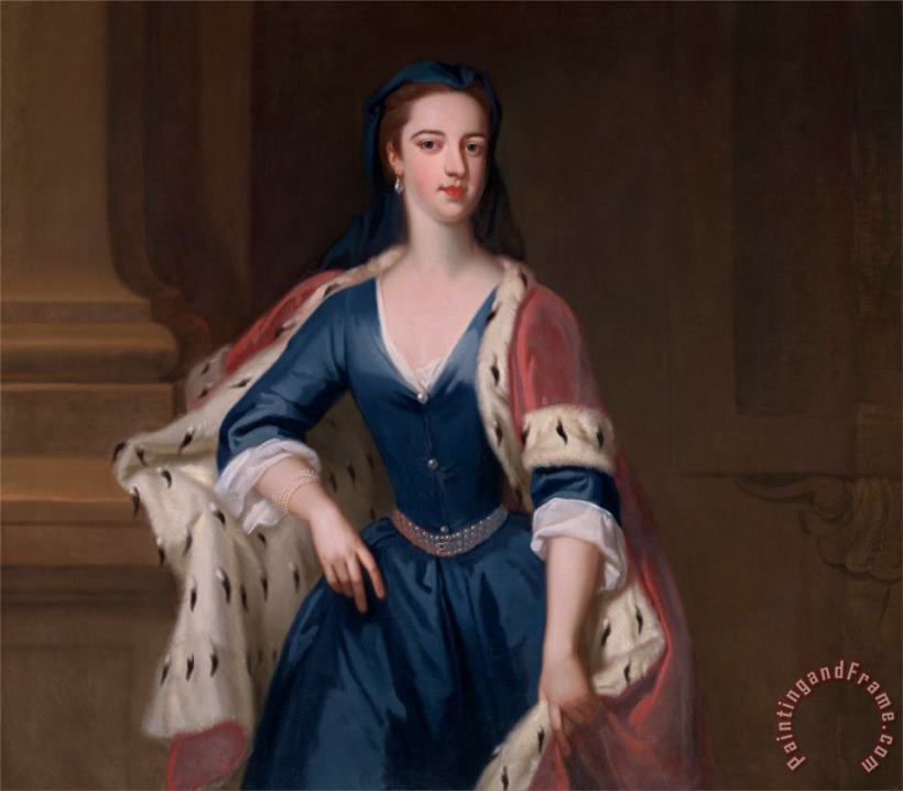 Jonathan Richardson the Elder Lady Anne Cavendish (daughter of Elihu Yale ?) Art Painting