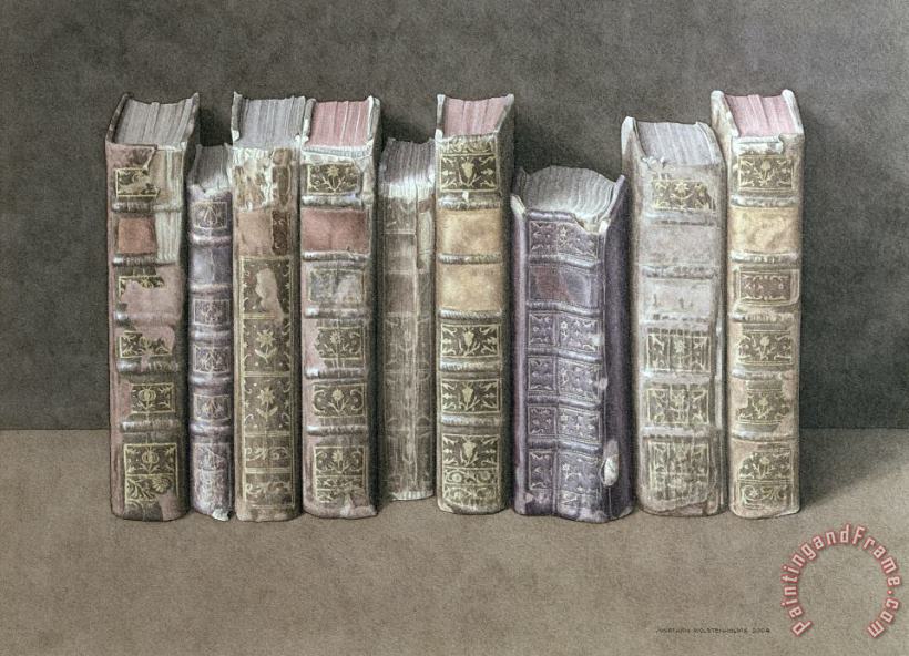 A Fine Library painting - Jonathan Wolstenholme A Fine Library Art Print