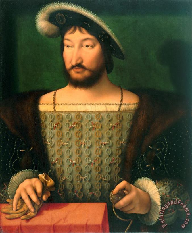 Portrait of Francis I, King of France (ca. 1532 1533) painting - Joos van Cleve Portrait of Francis I, King of France (ca. 1532 1533) Art Print