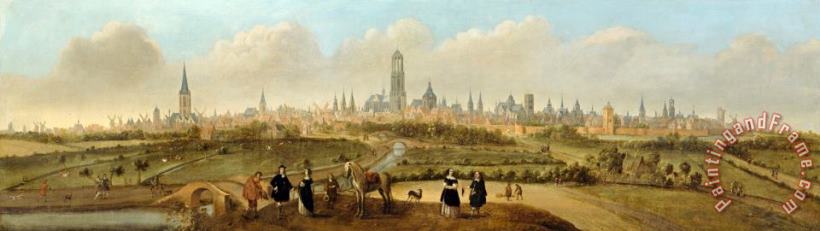Joost Cornelisz. Droochsloot View on The City of Utrecht Art Painting
