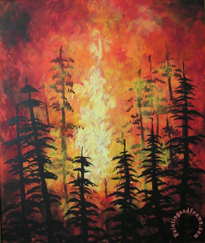 Jordanka Yaretz Kelowna Wild Fires Art Print