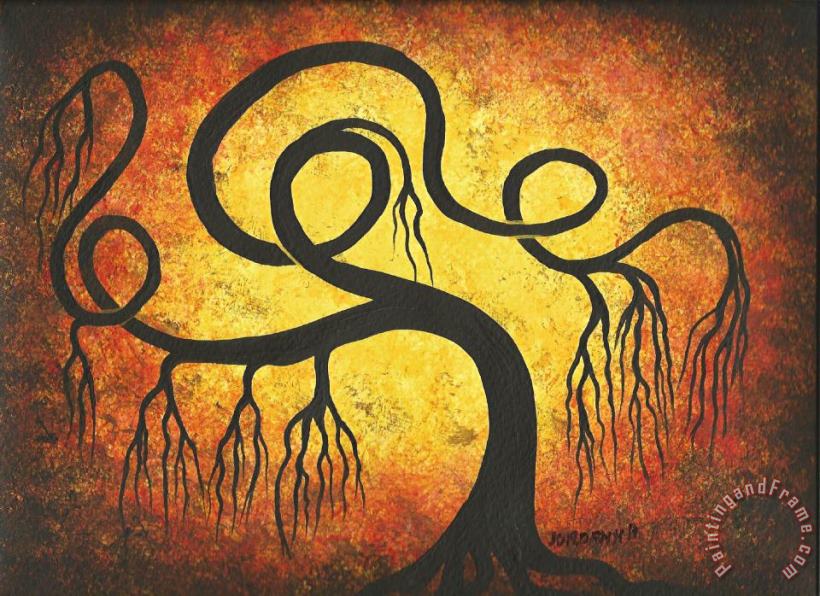Jordanka Yaretz Sunny Willow tree Art Painting