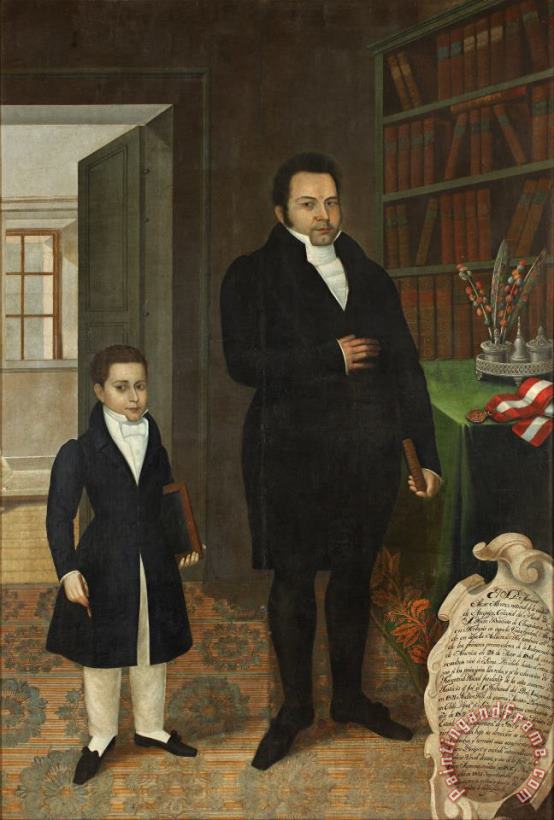 Mariano Alejo Alvarez And His Son painting - Jose Gil de Castro Mariano Alejo Alvarez And His Son Art Print