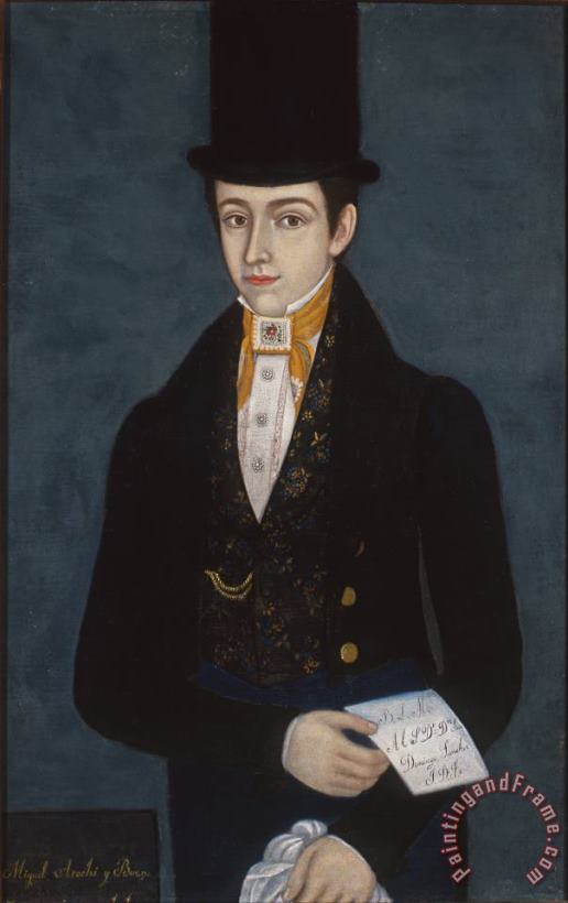 Portrait of Miguel Arochi Y Baeza painting - Jose Maria Estrada Portrait of Miguel Arochi Y Baeza Art Print