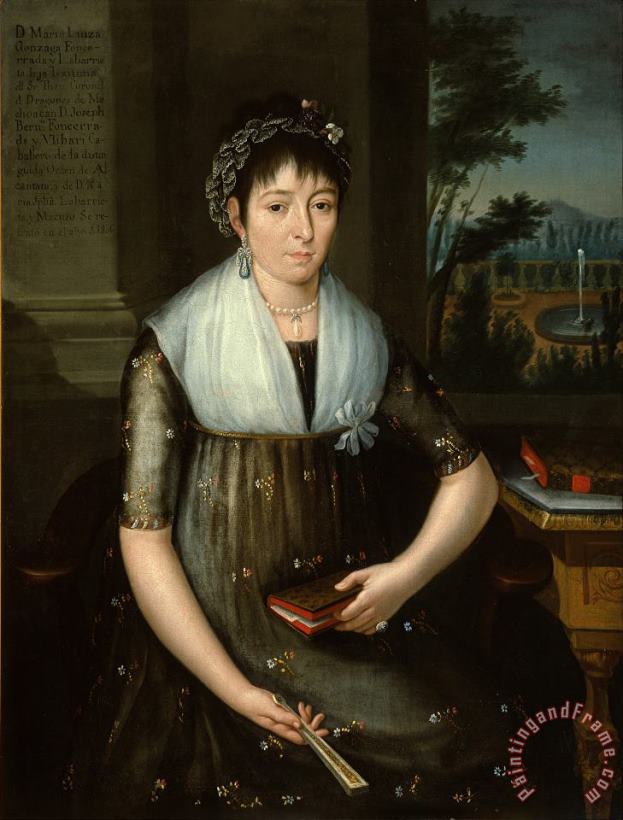 Jose Maria Vazquez Portrait of Dona Maria Luisa Gonzaga Foncerrada Y Labarrieta Art Painting