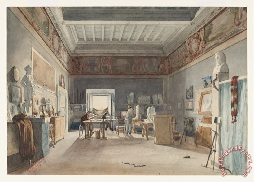 Joseph-Eugene Lacroix A Studio in The Villa Medici, Rome Art Painting