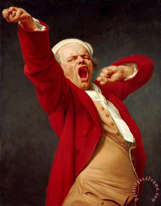 Self Portrait, Yawning painting - Joseph Ducreux  Self Portrait, Yawning Art Print