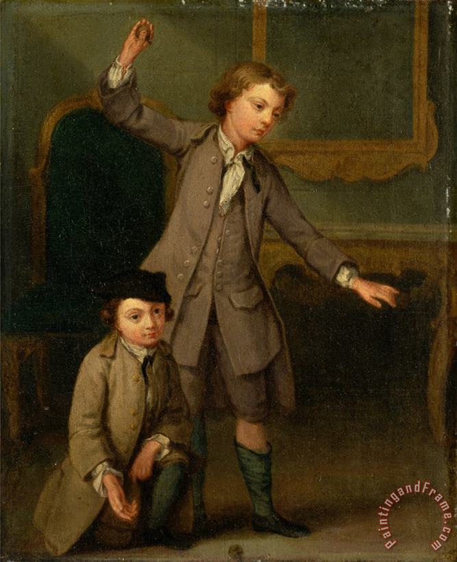 Joseph Francis Nollekens Portrait of Two Boys, Probably Joseph And John Joseph Nollekens Art Painting
