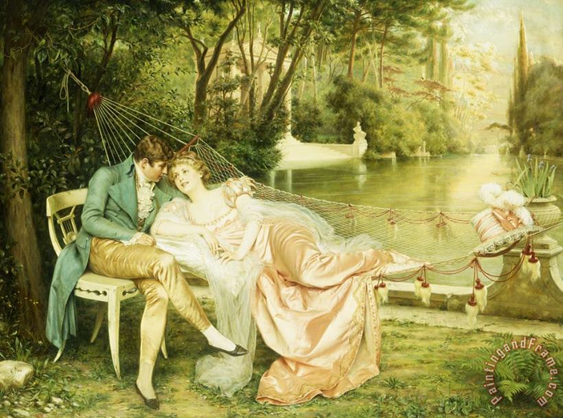 Flirtation painting - Joseph Frederick Charles Soulacroix Flirtation Art Print