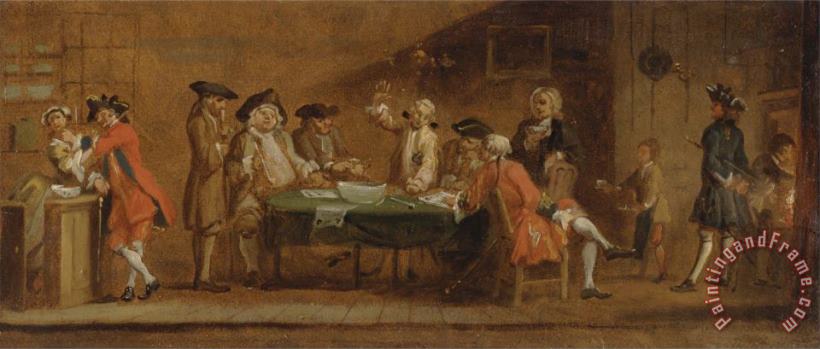 Joseph Highmore Figures in a Tavern Or Coffee House Art Painting