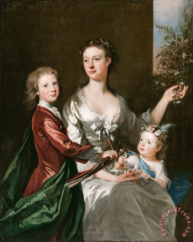 The Artist's Wife Susanna, Son Anthony And Daughter Susanna painting - Joseph Highmore The Artist's Wife Susanna, Son Anthony And Daughter Susanna Art Print