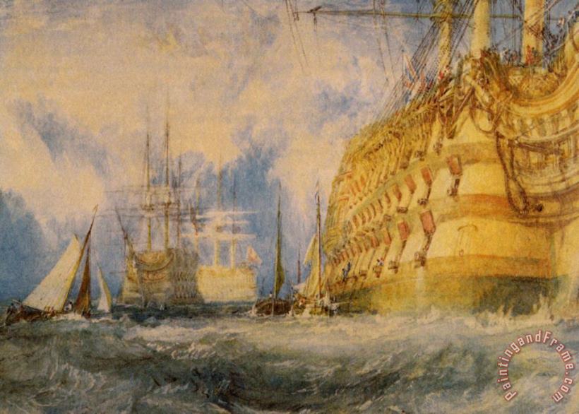 First Rate, Taking in Stores painting - Joseph Mallord William Turner First Rate, Taking in Stores Art Print