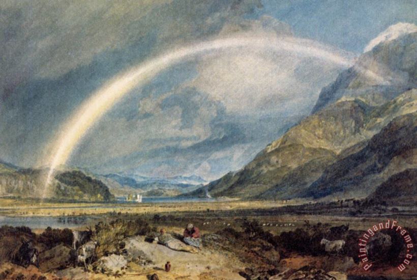 Joseph Mallord William Turner Kilchern Castle, with The Cruchan Ben Mountains, Scotland Noon Art Painting