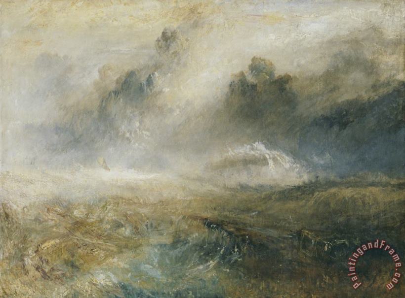 Joseph Mallord William Turner Rough Sea with Wreckage Art Print
