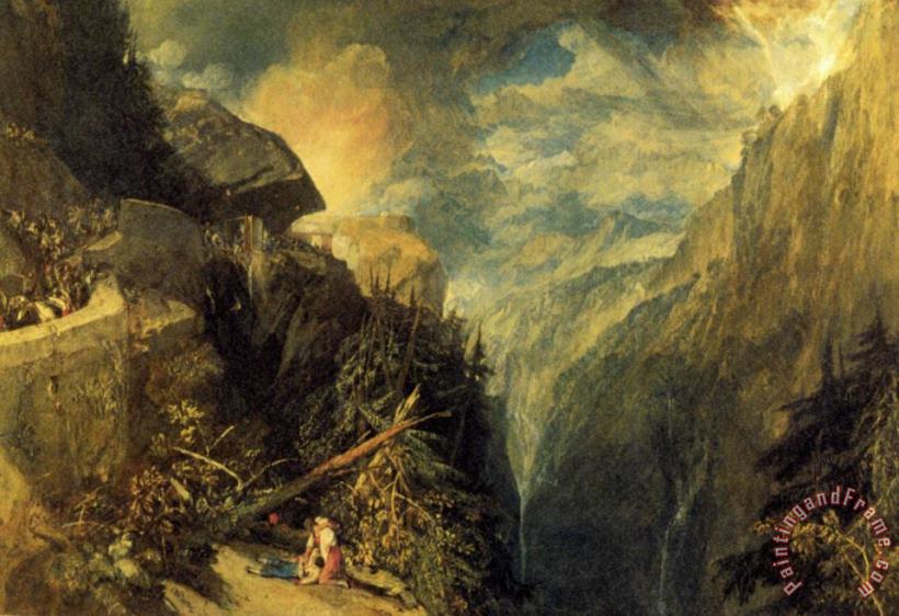 Joseph Mallord William Turner The Battle of Fort Rock, Val D'aoste, Piedmont Art Painting