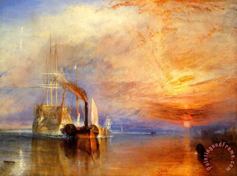 Joseph Mallord William Turner The Fighting 'temeraire' Tugged to Her Last Berth to Be Broken Up Art Painting