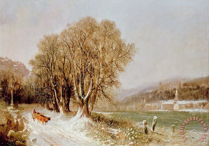 Joseph Paul Pettit On the River Neckar near Heidelberg Art Print