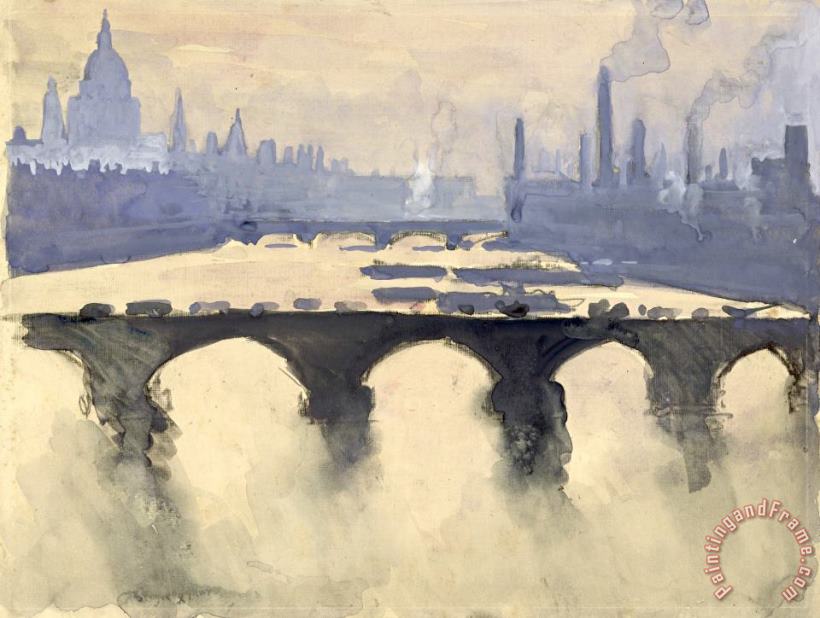 Out of My London Window: Dome And Spires And Chimneys, Mist And Smoke painting - Joseph Pennell Out of My London Window: Dome And Spires And Chimneys, Mist And Smoke Art Print